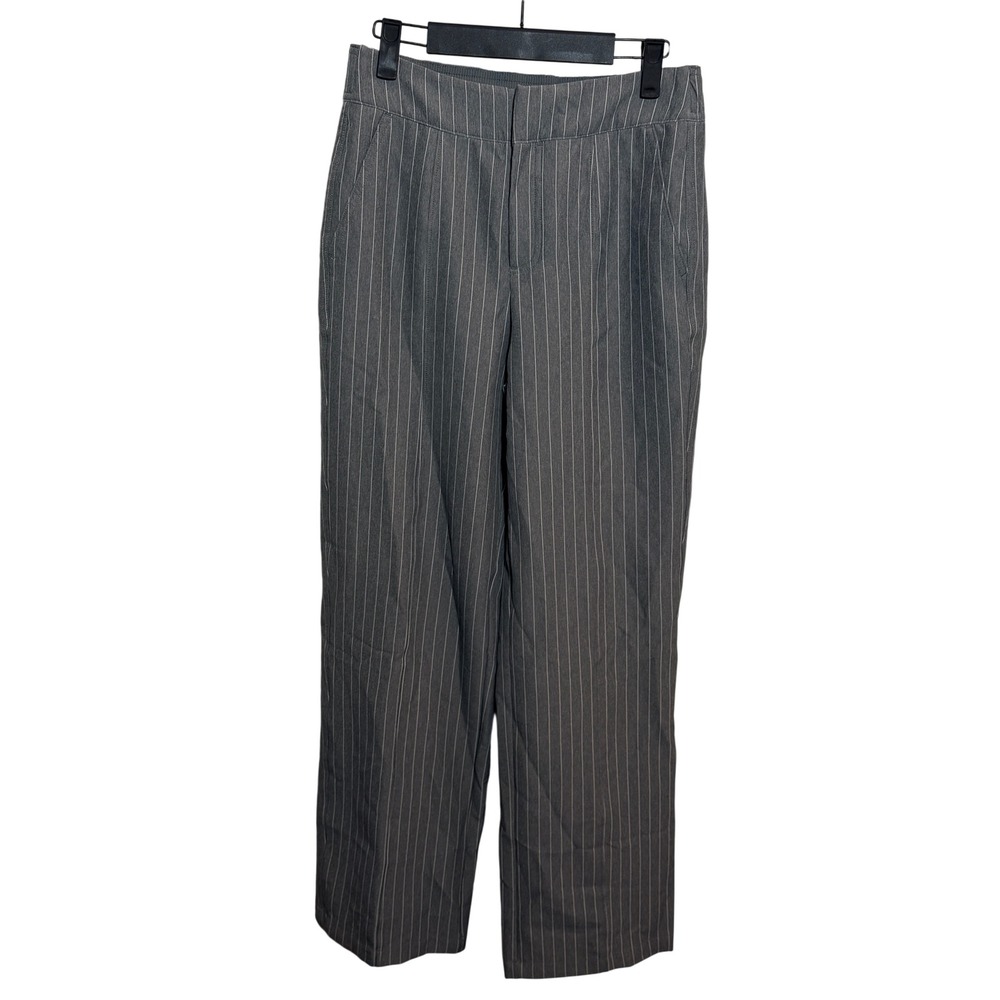 CALIA Pinstripe Trousers Womens Small Grey Wide Leg Dress Pants 28x32